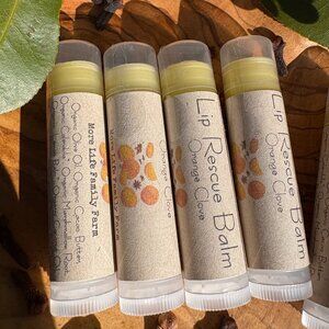 Organic Lip Balm - Orange Clove - Bundle of 3 - Soothing Lip Rescue - Natural